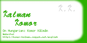 kalman komor business card